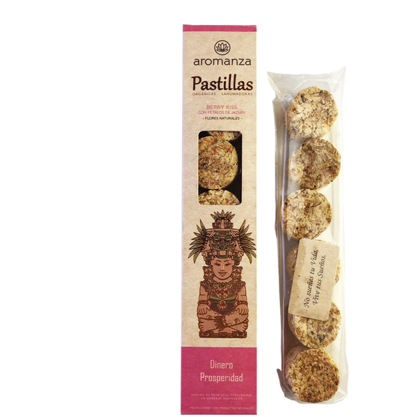 Pastillas Orgánicas Sahumadoras - Berry Kiss con Pétalos de Jazmín (101MB)