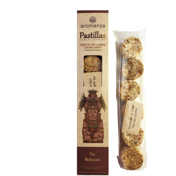Pastillas Orgánicas Sahumadoras - Esencia de la India con Palo Santo (101MB)