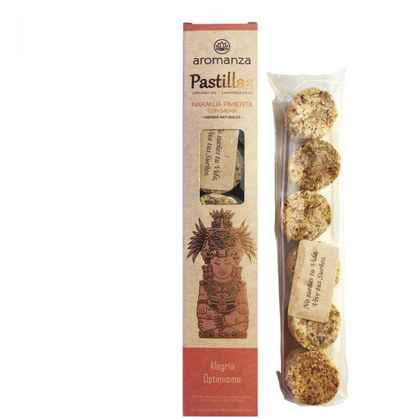Pastillas Orgánicas Sahumadoras - Naranja Pimienta con Salvia (101MB)
