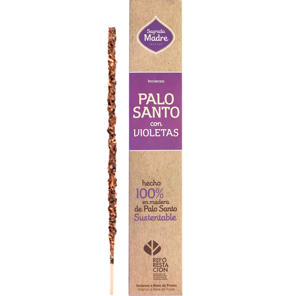 Sahumerio de Palo Santo con Violetas