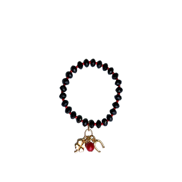 Pulsera Cristal Mediano Negra de la Fortuna