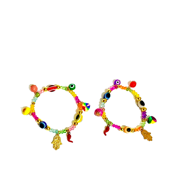 Pulsera Cristal Chica Colores y Dijes